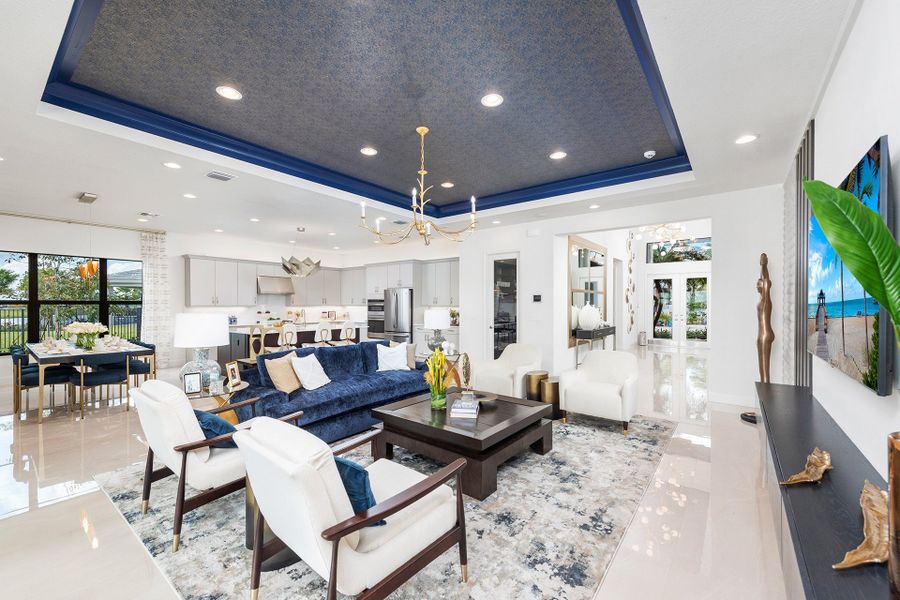 Furnished interior view inside a new home in Valencia Parc at Riverland, Port St. Lucie (Image 14).