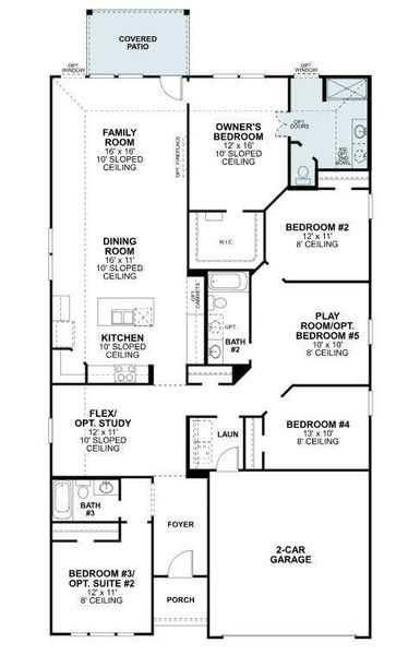 2D floor plan layout of this home in The Preserve, Justin, TX (Image 3). 2D floor plan layout of this home in The Preserve, Justin, TX (Image 3).
