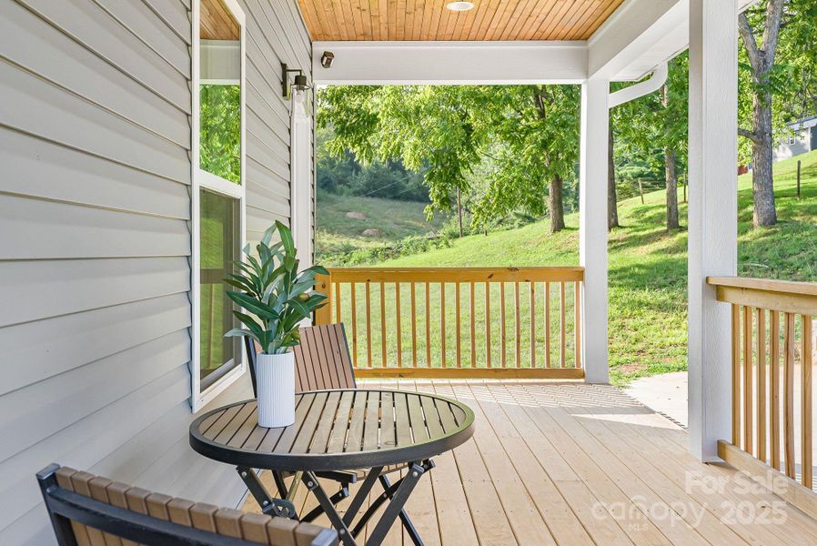 Inviting covered front porch