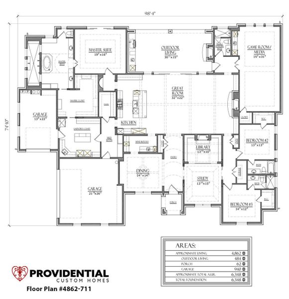 2D floor plan layout for the Plan 711 by PROVIDENTIAL CUSTOM HOMES in 1830 Place, Argyle, TX (Image 1). 2D floor plan layout for the Plan 711 by PROVIDENTIAL CUSTOM HOMES in 1830 Place, Argyle, TX (Image 1).