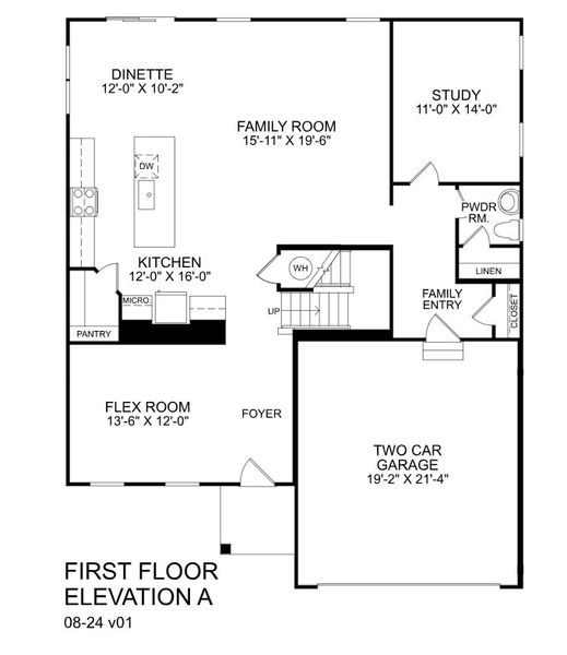 2D floor plan layout for the Lehigh by Ryan Homes in Grande Dunes North Village, Longs, SC (Image 2).