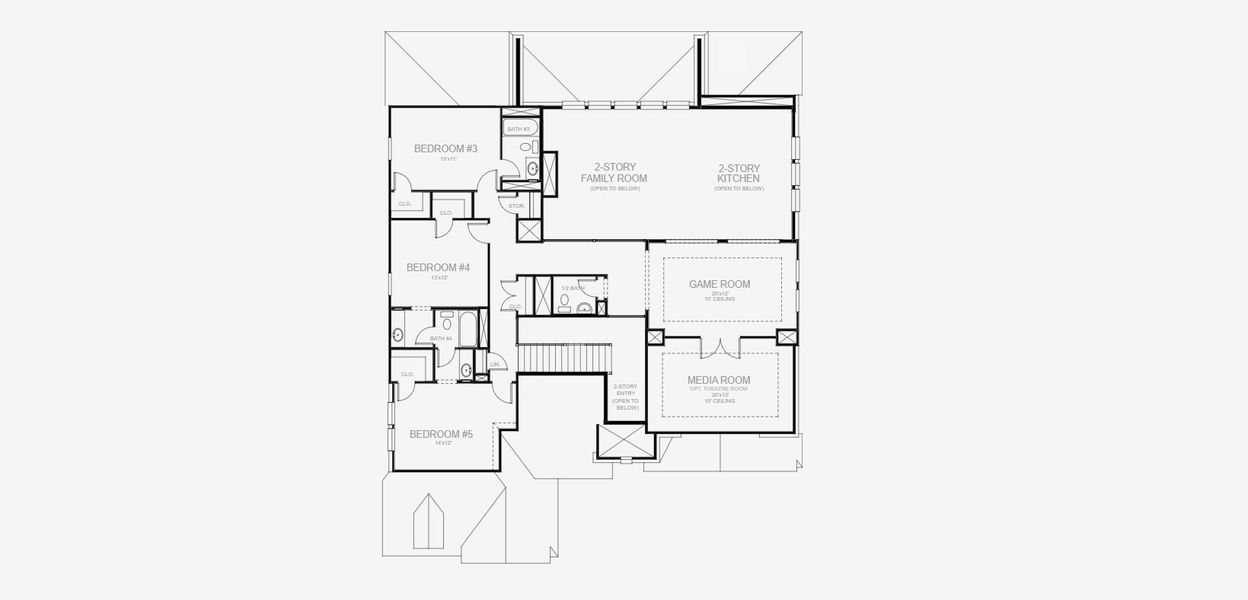 2D floor plan layout for the 4140W by Perry Homes in Legacy Prairie at Katy Court, Katy, TX (Image 4).