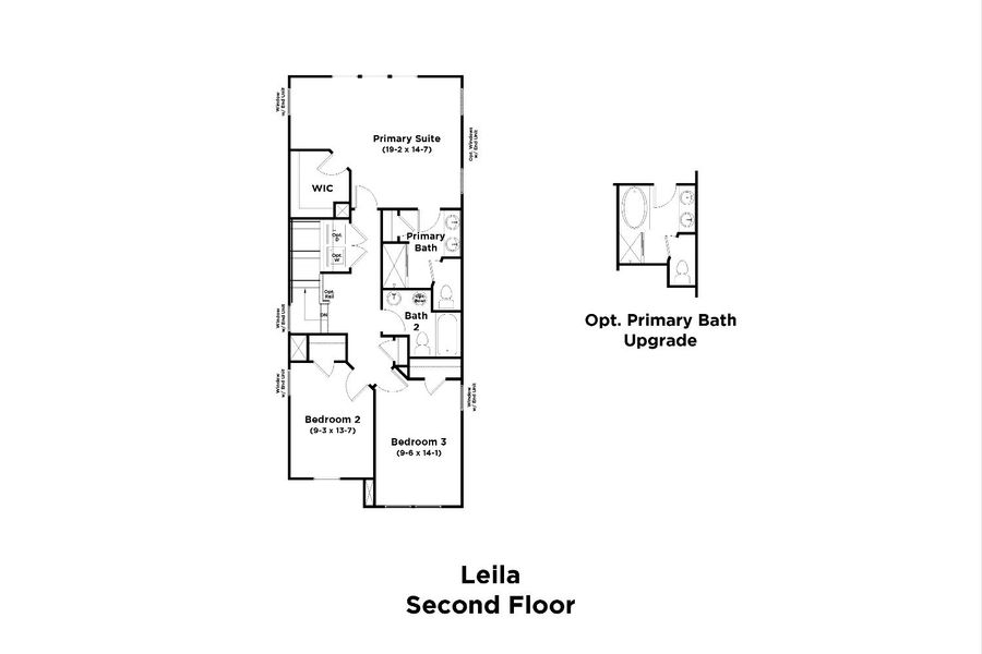 2D floor plan layout for the Leila by DRB Homes in Twin Oaks, Zephyrhills, FL (Image 5).
