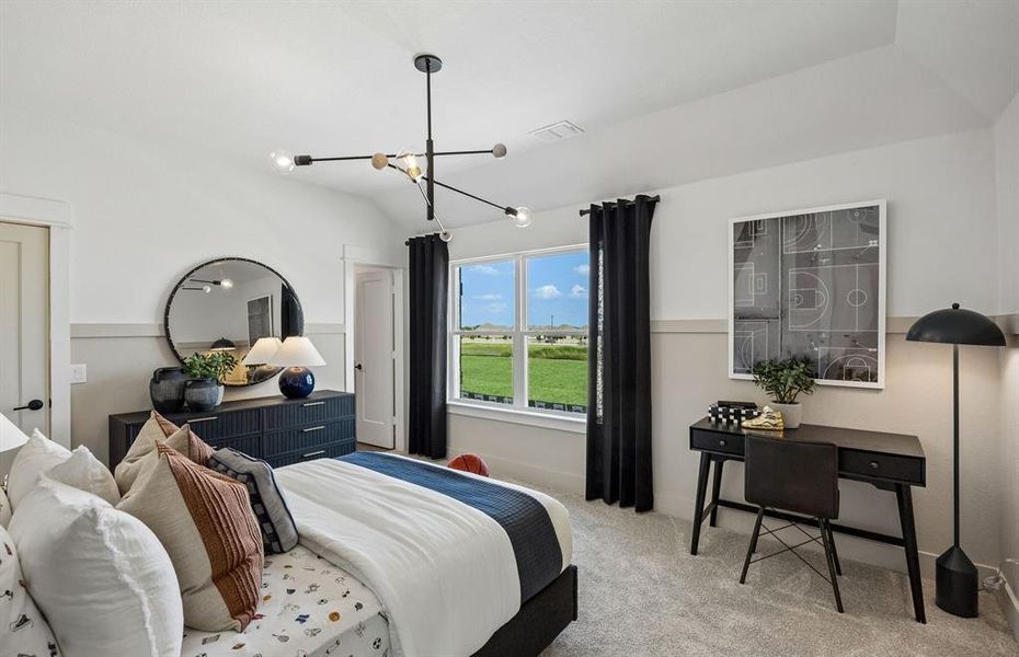 *Model Representation - Spacious secondary bedroom with large windows