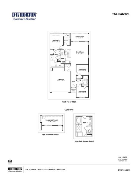 2D floor plan layout for the Plan by D.R. Horton in The Forest at Black Bear, Longs, SC (Image 3).