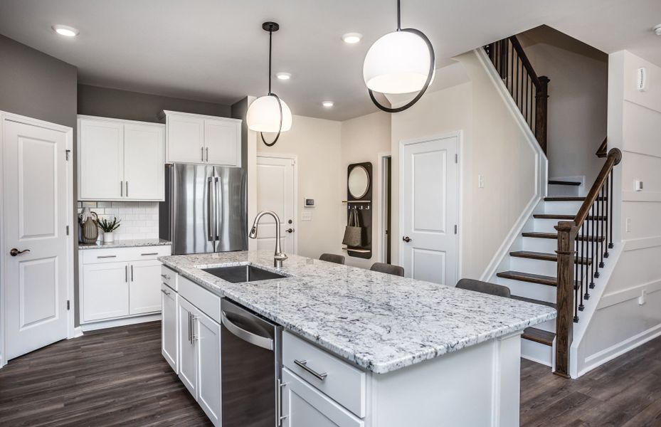 Furnished interior view inside a new home in Exchange at 401, Raleigh (Image 9).