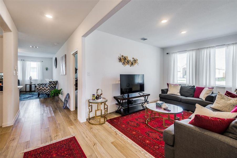 Living room featuring light hardwood / wood-style floors