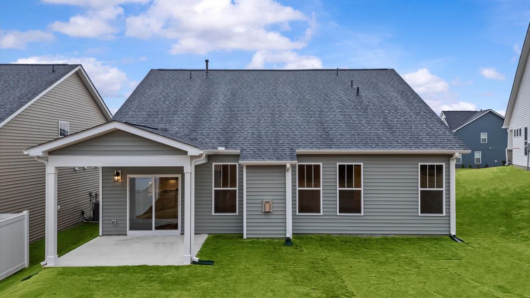 Exterior details and patio area of a home in Iris Meadows, Moore (Image 3).