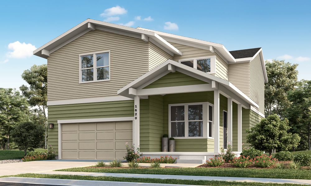 Representative exterior photo of a completed home built from the Twain by Hartford Homes in Prairie Song, Windsor, CO (Image 2). Representative exterior photo of a completed home built from the Twain by Hartford Homes in Prairie Song, Windsor, CO (Image 2).