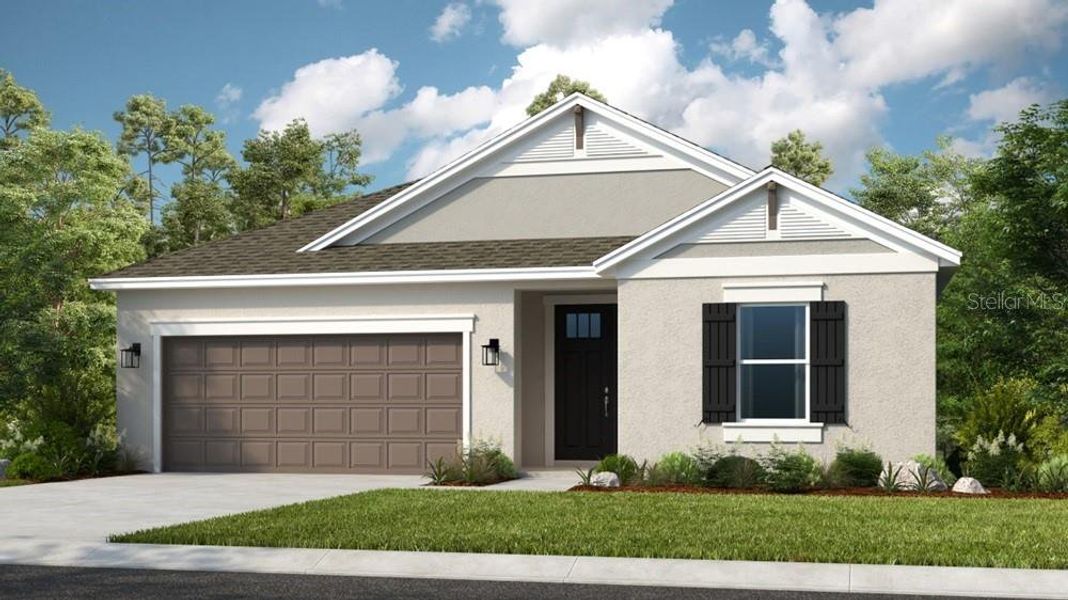 Front exterior of a new home in Windward Preserve, Cocoa, FL, highlighting curb appeal (Image 1). Front exterior of a new home in Windward Preserve, Cocoa, FL, highlighting curb appeal (Image 1).