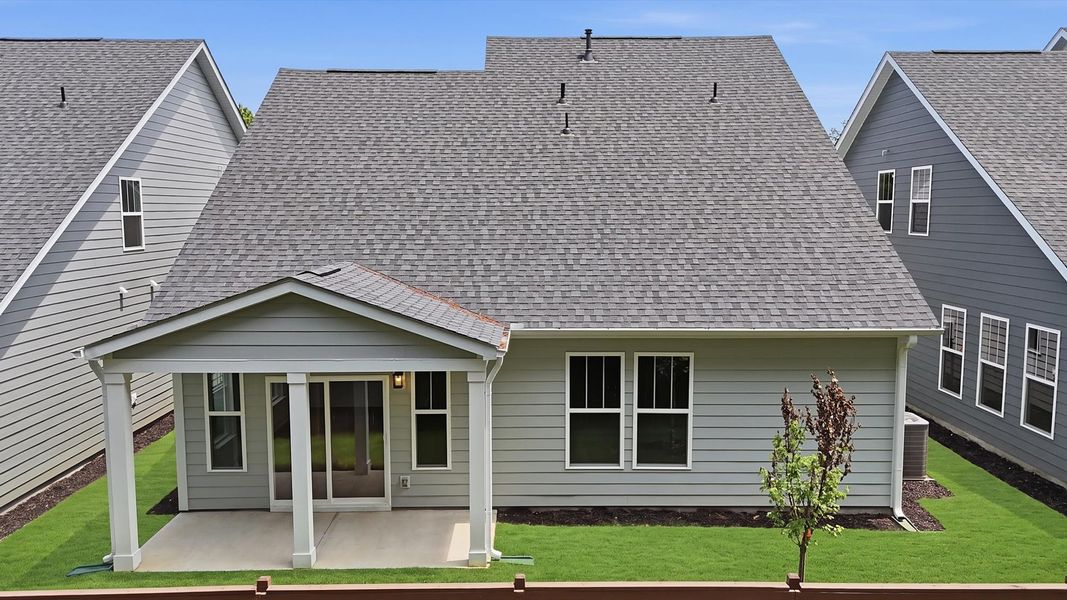 Beautiful backyard views begin from this spacious covered outdoor retreat Beautiful backyard views begin from this spacious covered outdoor retreat