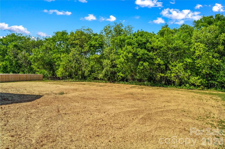 Wonderful level back yard is large & private.