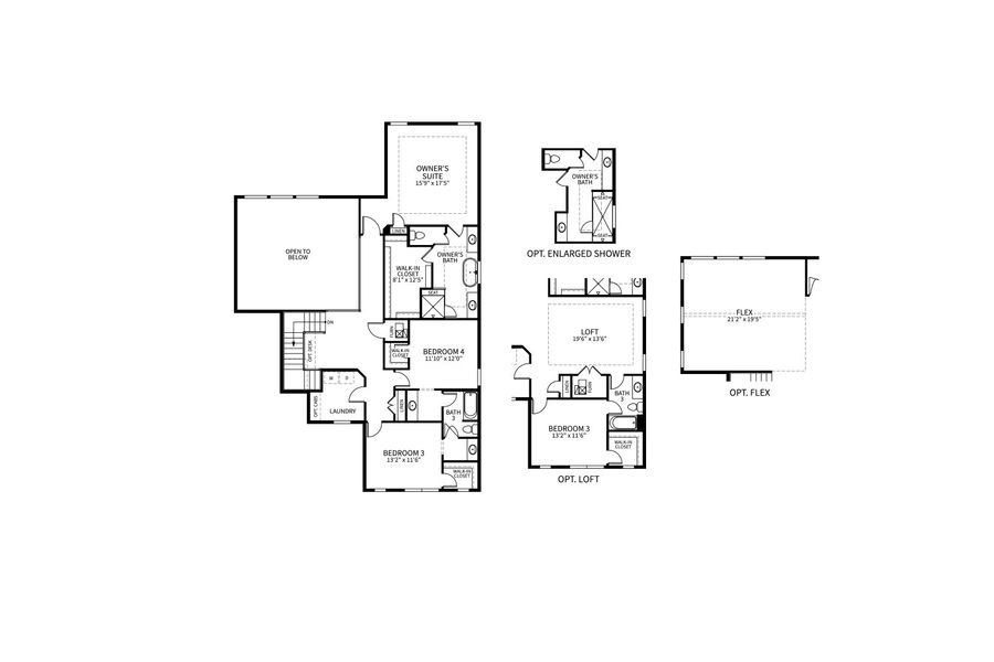 2D floor plan layout for the Timberline by Brightland Homes in Montaine, Castle Rock, CO (Image 5).