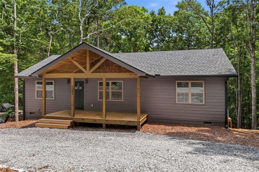 Exterior details and patio area of a home in , Ellijay (Image 28).
