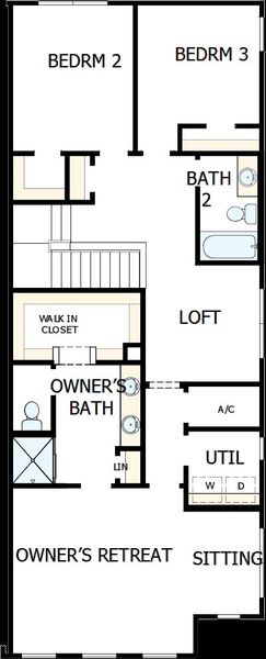 2D floor plan layout of this home in Baldwin Crossing 22', Orlando, FL (Image 4).