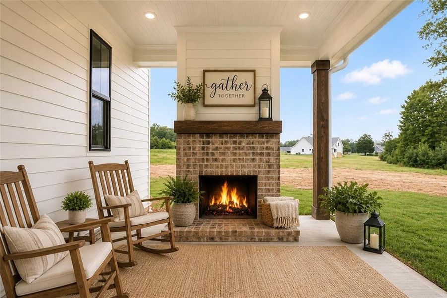 Exterior details and patio area of a home in Old Town Estates, Monroe (Image 3).