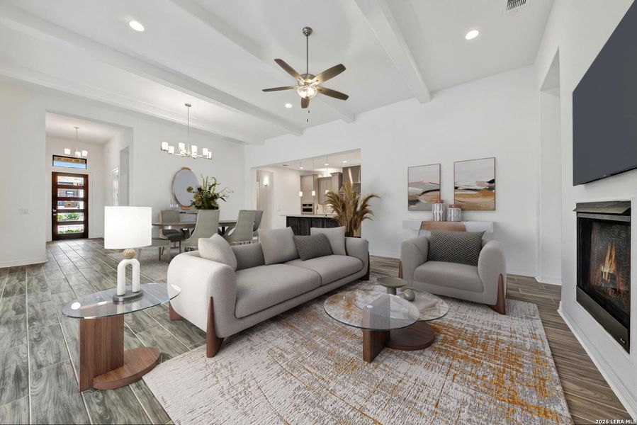 Furnished interior view inside a new home in El Sonido at Campanas, San Antonio (Image 31).