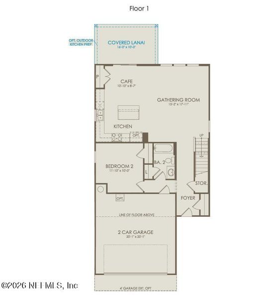 2D floor plan layout of this home in Murray Farms, Middleburg, FL (Image 21).