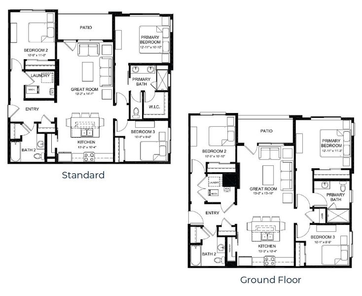 2D floor plan layout of this home in Lyric at RidgeGate Condos, Lone Tree, CO (Image 2).