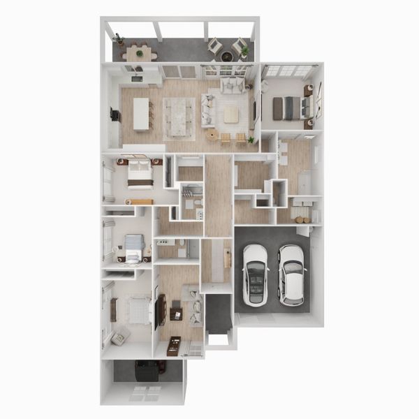 2D floor plan layout for the Belfast ESP by K. Hovnanian® Homes in Waverly Place, New Waverly, TX (Image 4).