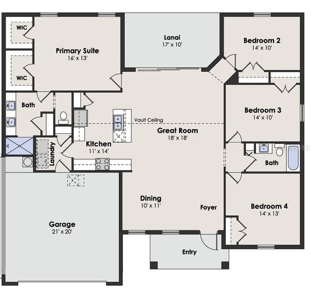 2D floor plan layout of this home in , Citrus Springs, FL (Image 2).