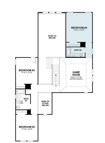 2D floor plan layout of this home in LaPrelle, Fort Worth, TX (Image 3).