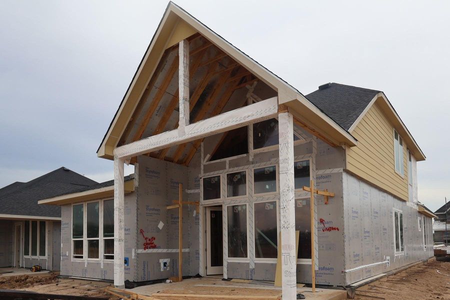 In-progress construction of a new home in Woodson’s Reserve, Spring, TX (Image 8).