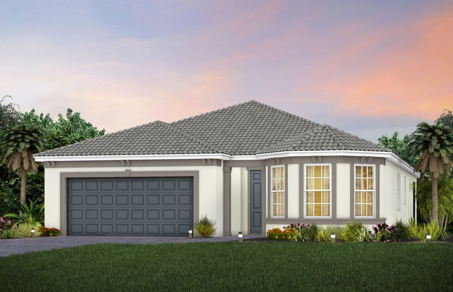Representative exterior photo of a completed home built from the Prosperity by DiVosta in BeachWalk by Manasota Key, Englewood, FL (Image 13).