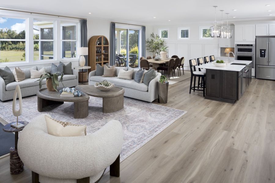 Prescott Model great room and kitchen