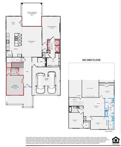2D floor plan layout of this home in Hunters Crossing, Sealy, TX (Image 4).