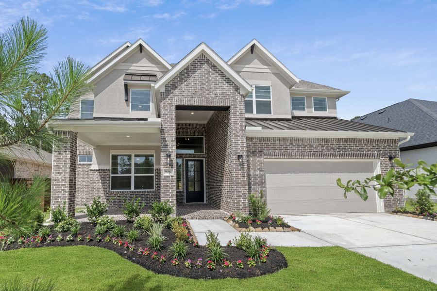 Representative exterior photo of a completed home built from the Waterloo 60′ Lot by Chesmar Homes in Fulshear Lakes, Fulshear, TX (Image 21).