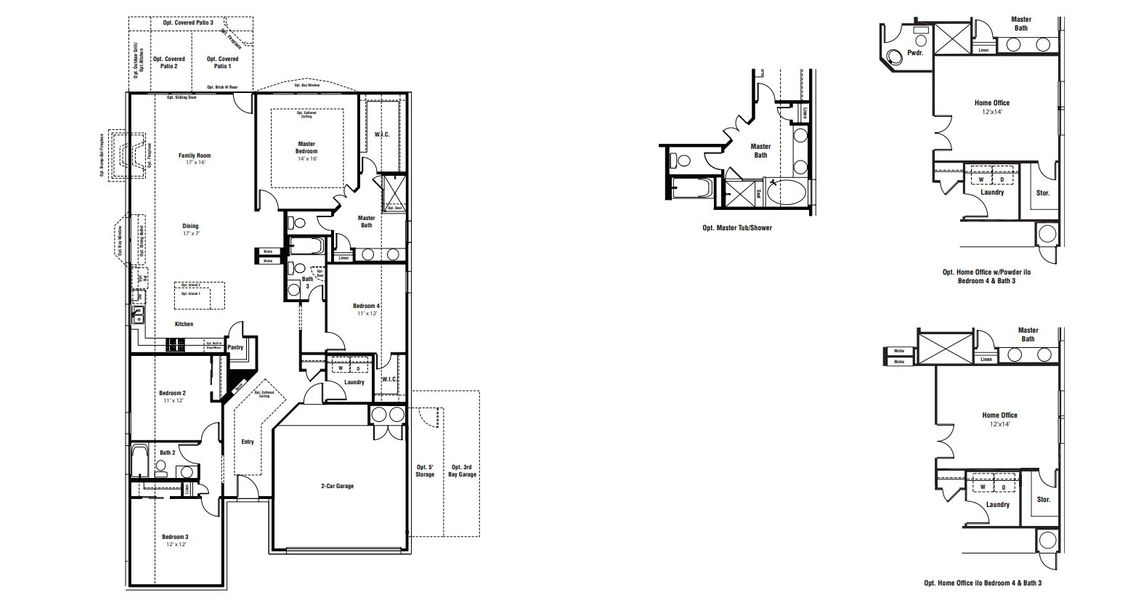 2D floor plan layout for the Hamilton by Scott Felder Homes in Windsong, Boerne, TX (Image 3).