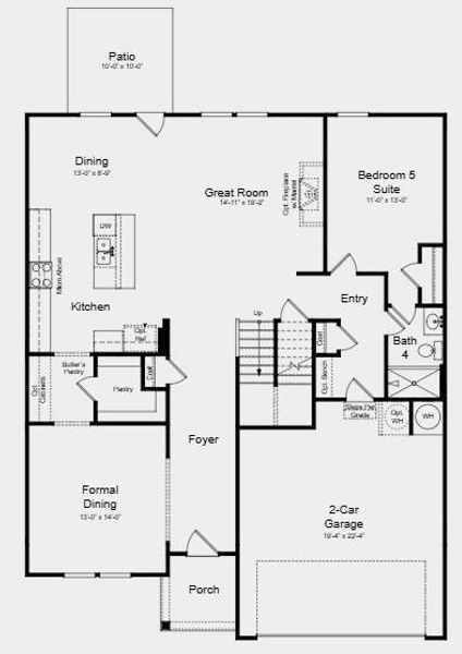 2D floor plan layout of this home in Falls Creek, Flowery Branch, GA (Image 3).