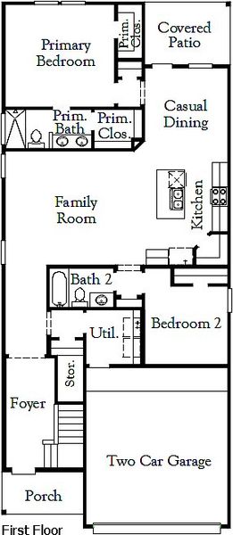2D floor plan layout for the Lynn II by Coventry Homes in The Parklands, Santa Clara, TX (Image 3).