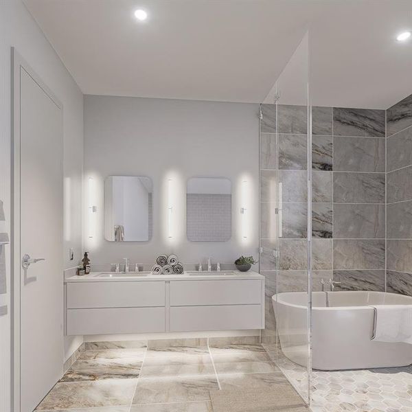 Furnished interior view inside a new home in , Dallas (Image 11).