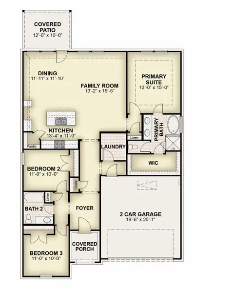 2D floor plan layout for the Glory by Rockwell Homes in Wildflower Ranch, Fort Worth, TX (Image 5).