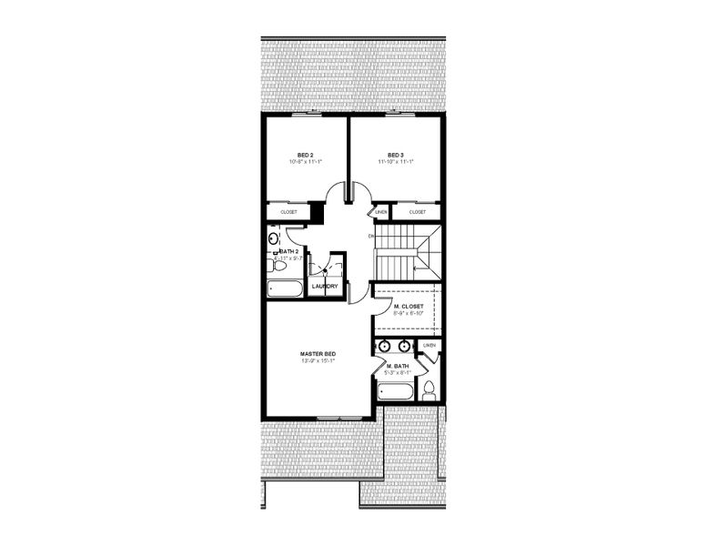 2D floor plan layout for the Telluride by Hartford Homes in Timnath Ranch Townhomes, Timnath, CO (Image 4).