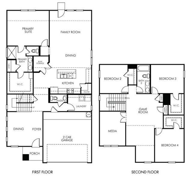2D floor plan layout of this home in Kallison Ranch, San Antonio, TX (Image 3).