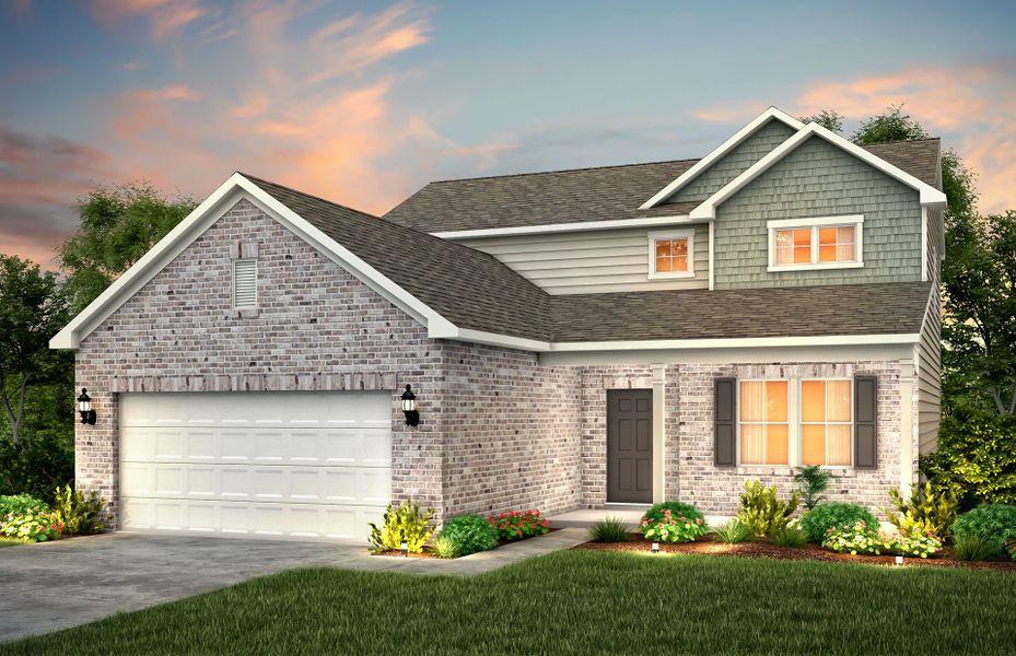 Front exterior of a new home in Anderson Point, McDonough, GA, highlighting curb appeal (Image 1). Front exterior of a new home in Anderson Point, McDonough, GA, highlighting curb appeal (Image 1).