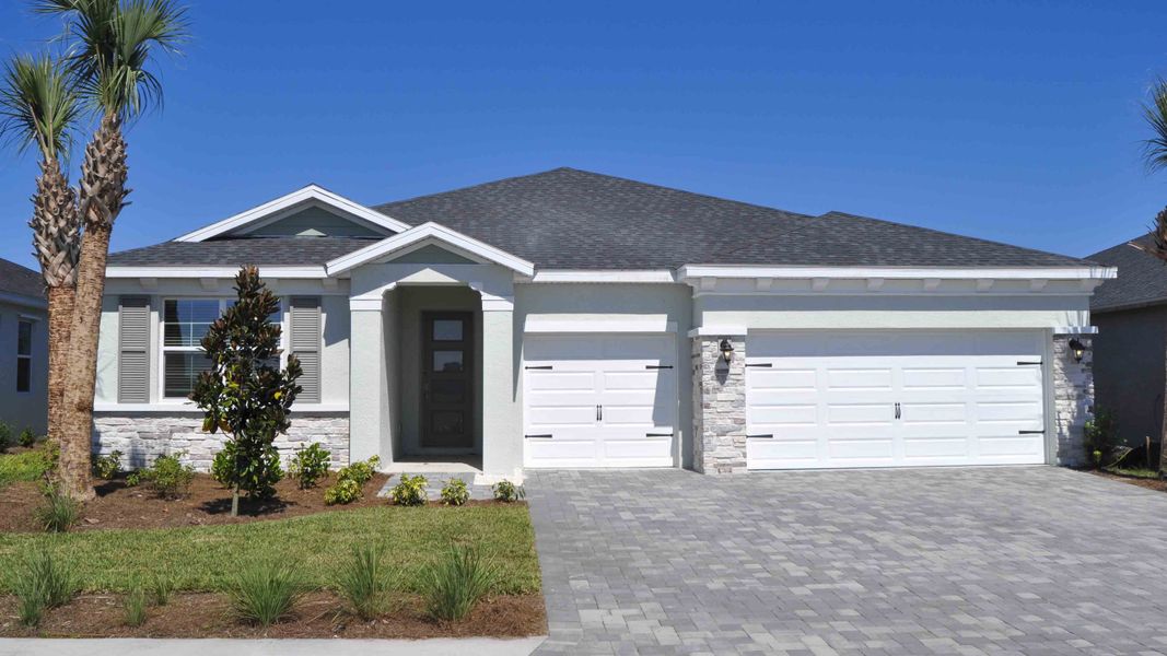 Representative exterior photo of a completed home built from the Camden by D.R. Horton in Legacy Preserve, Parrish, FL (Image 2). Representative exterior photo of a completed home built from the Camden by D.R. Horton in Legacy Preserve, Parrish, FL (Image 2).