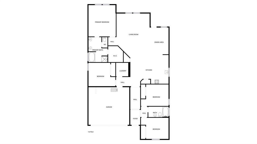 2D floor plan layout of this home in Cotton Brook, Hutto, TX (Image 5).
