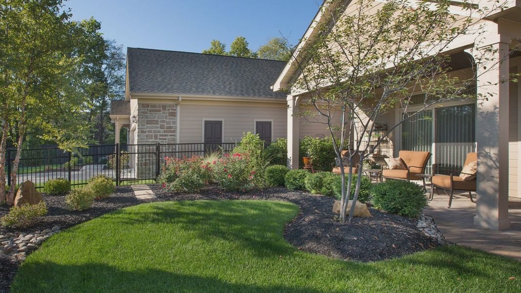 Representative exterior details of a home built from the Portico + by Perfection Builders in The Courtyards at Oakland Hills, Louisville (Image 3).