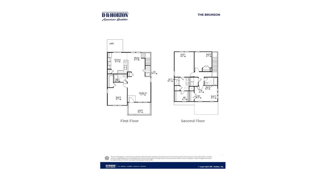 2D floor plan layout for the BRUNSON by D.R. Horton in Rivers Reach, Yemassee, SC (Image 3). 2D floor plan layout for the BRUNSON by D.R. Horton in Rivers Reach, Yemassee, SC (Image 3).