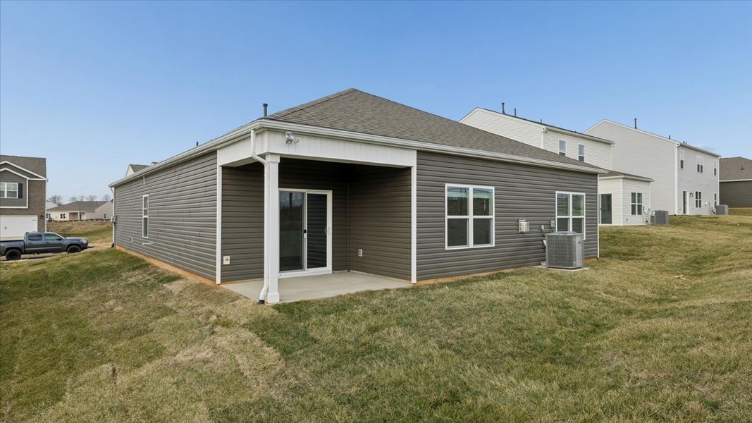 Exterior details and patio area of a home in Millstone Village, Morristown (Image 2).