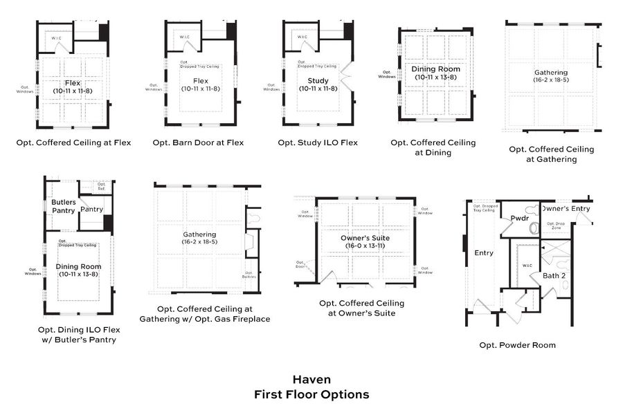 2D floor plan layout for the Haven by DRB Elevate. in Summerwind Crossing at Lakes of Cane Bay, Summerville, SC (Image 4).