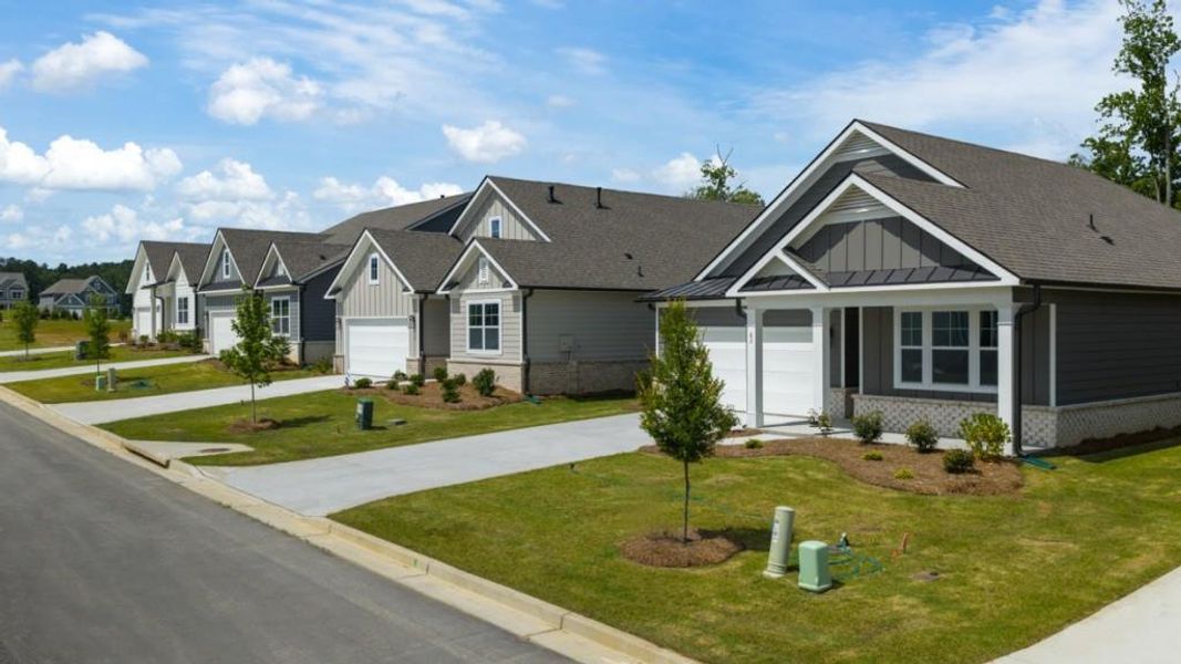 Front exterior of a new home in Hamptons at Riverwood North, Dallas, GA, highlighting curb appeal (Image 36).
