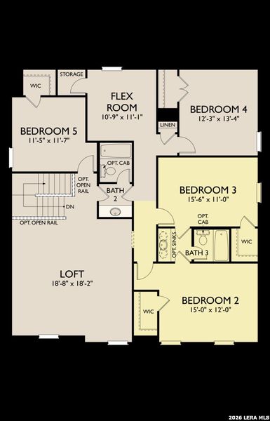 2D floor plan layout of this home in Cordova Trails, Seguin, TX (Image 3).