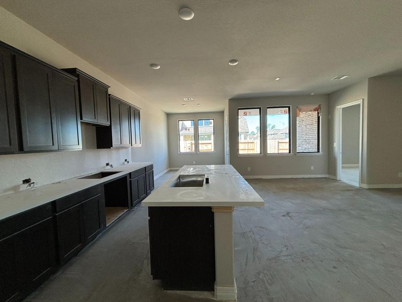 Construction progress - kitchen open to dining and living room