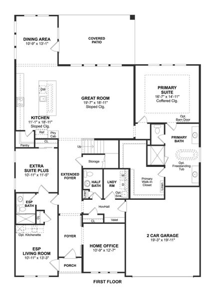 2D floor plan layout for the Munich ESP by K. Hovnanian® Homes in Westland Ranch - 70' Homesites, League City, TX (Image 3). 2D floor plan layout for the Munich ESP by K. Hovnanian® Homes in Westland Ranch - 70' Homesites, League City, TX (Image 3).