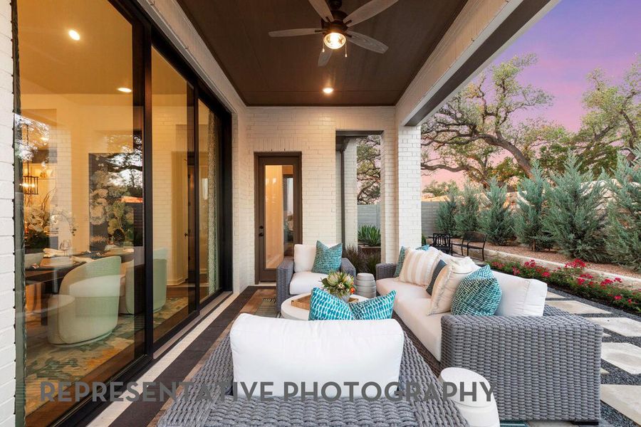 Exterior details and patio area of a home in Wolf Ranch, Georgetown (Image 21).